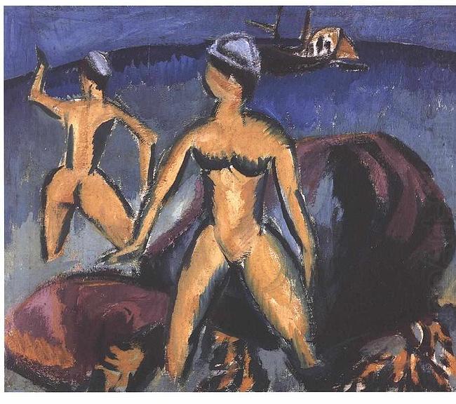 Two women at the sea, Ernst Ludwig Kirchner